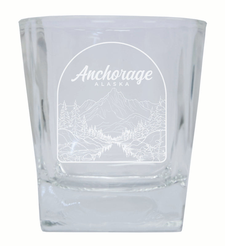 Anchorage Alaska Souvenir 10 oz Engraved Whiskey Glass Rocks Glass 4-Pack