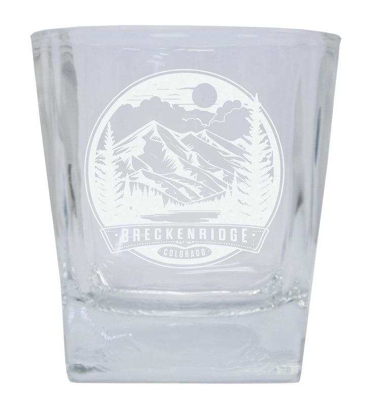 Brekenridge Colorado Souvenir 10 oz Engraved Whiskey Glass Rocks Glass Single Unit
