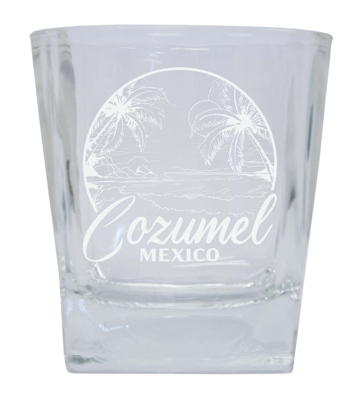 Cozumel Mexico Souvenir 10 oz Engraved Whiskey Glass Rocks Glass Single Unit