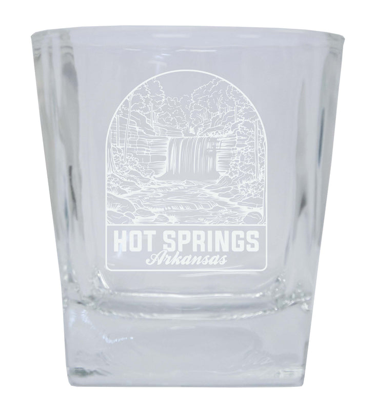 Hot Springs Arkansas Souvenir 10 oz Engraved Whiskey Glass Rocks Glass 2-Pack