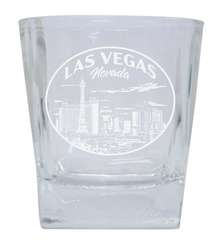 Las Vegas Nevada Souvenir 10 oz Engraved Whiskey Glass Rocks Glass 4-Pack