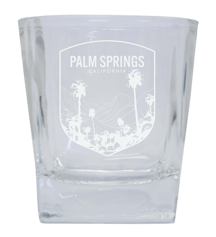 Palm Springs California Souvenir 10 oz Engraved Whiskey Glass Rocks Glass 2-Pack