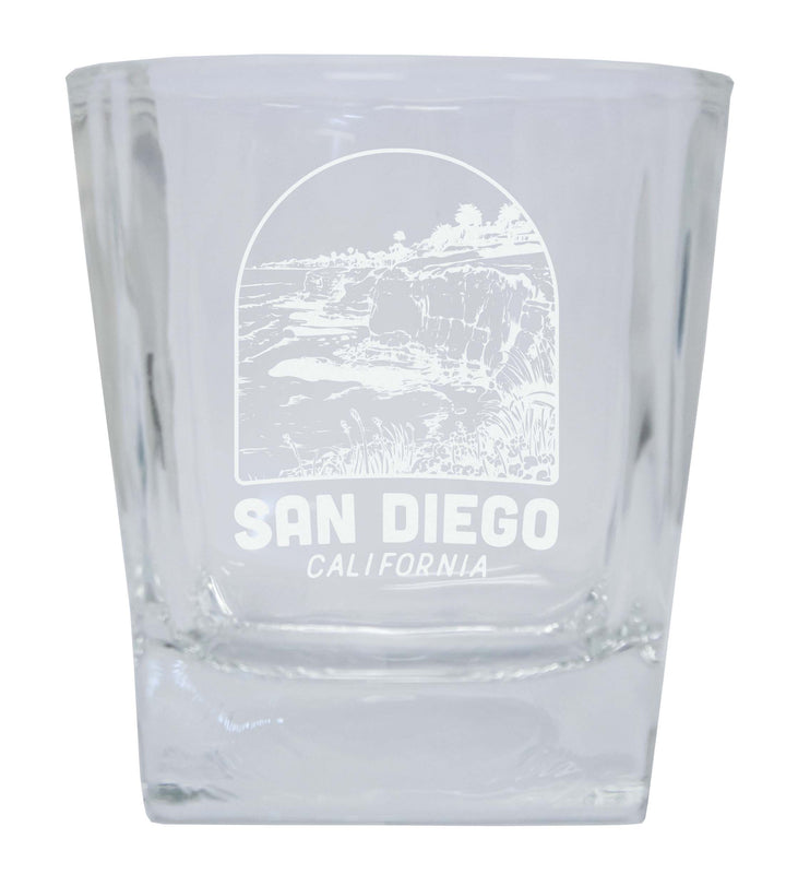 San Diego California Souvenir 10 oz Engraved Whiskey Glass Rocks Glass 4-Pack