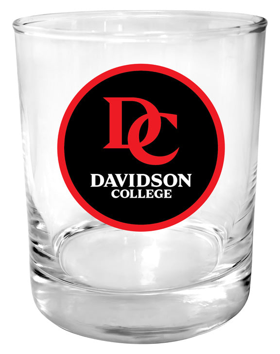 Davidson College 11 oz Round College Whiskey Glass – Officially Licensed with Full Color or Engraved Logo