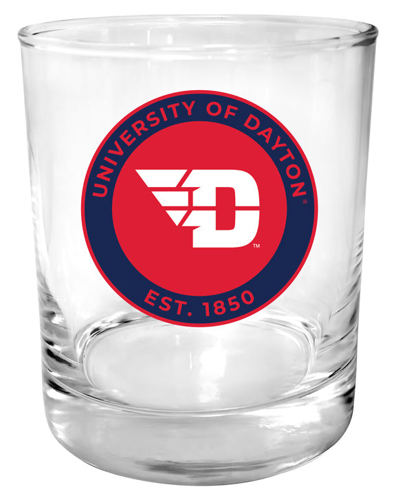 Dayton Flyers 11 oz Round College Whiskey Glass – Officially Licensed with Full Color or Engraved Logo