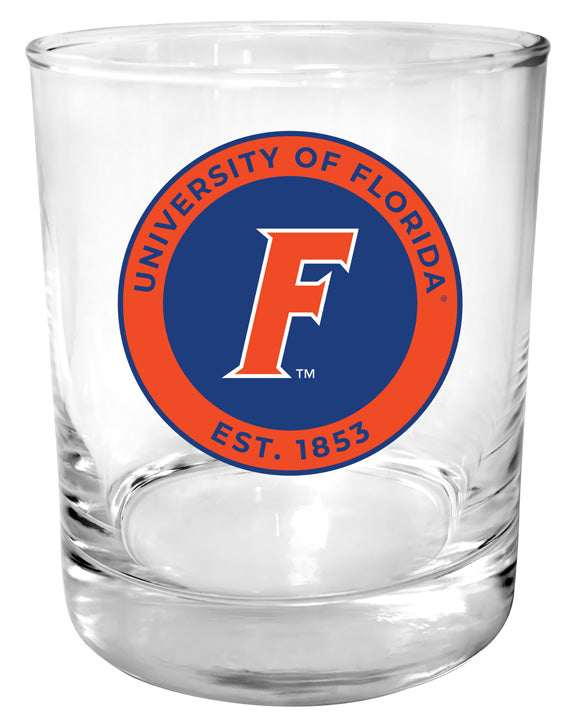 Florida Gators 11 oz Round College Whiskey Glass – Officially Licensed with Full Color or Engraved Logo