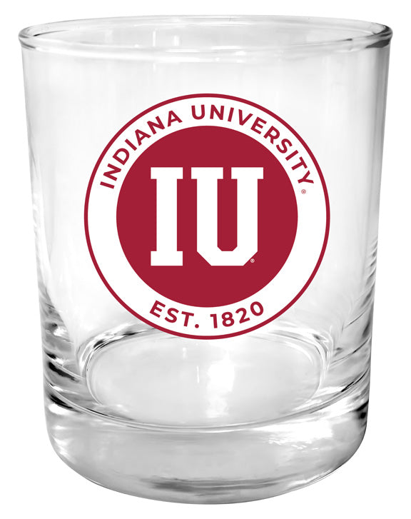 Indiana Hoosiers 11 oz Round College Whiskey Glass – Officially Licensed with Full Color or Engraved Logo