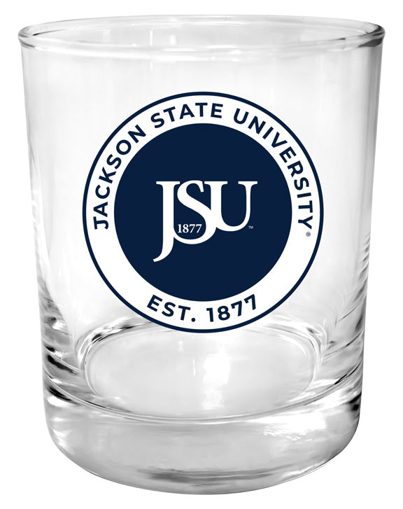 Jackson State University 11 oz Round College Whiskey Glass – Officially Licensed with Full Color or Engraved Logo