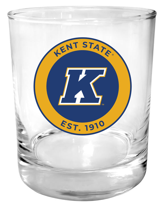 Kent State University 11 oz Round College Whiskey Glass – Officially Licensed with Full Color or Engraved Logo