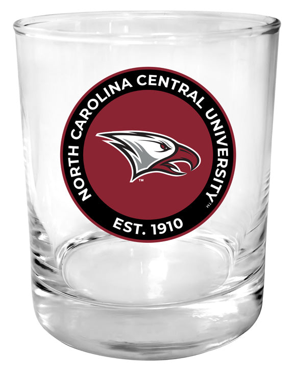 North Carolina Central Eagles 11 oz Round College Whiskey Glass – Officially Licensed with Full Color or Engraved Logo