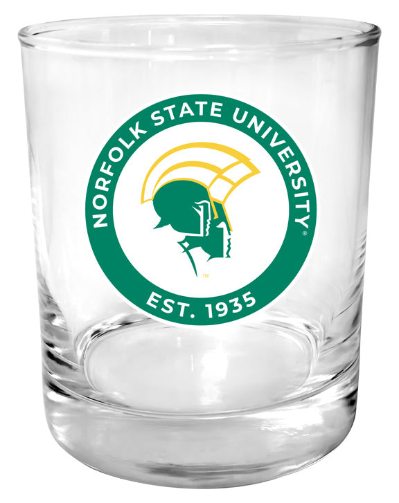 Norfolk State University 11 oz Round College Whiskey Glass – Officially Licensed with Full Color or Engraved Logo