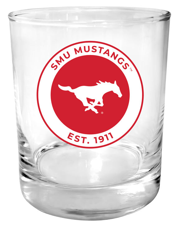 Southern Methodist University 11 oz Round College Whiskey Glass – Officially Licensed with Full Color or Engraved Logo