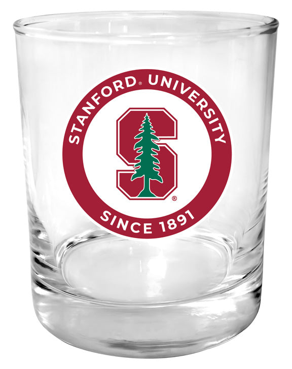 Stanford University 11 oz Round College Whiskey Glass – Officially Licensed with Full Color or Engraved Logo