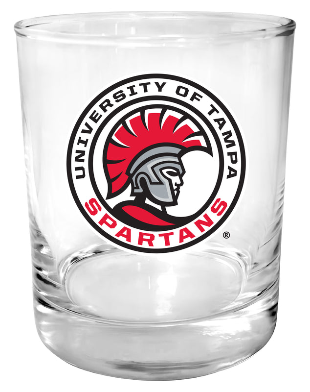 University of Tampa Spartans 11 oz Round College Whiskey Glass – Officially Licensed with Full Color or Engraved Logo