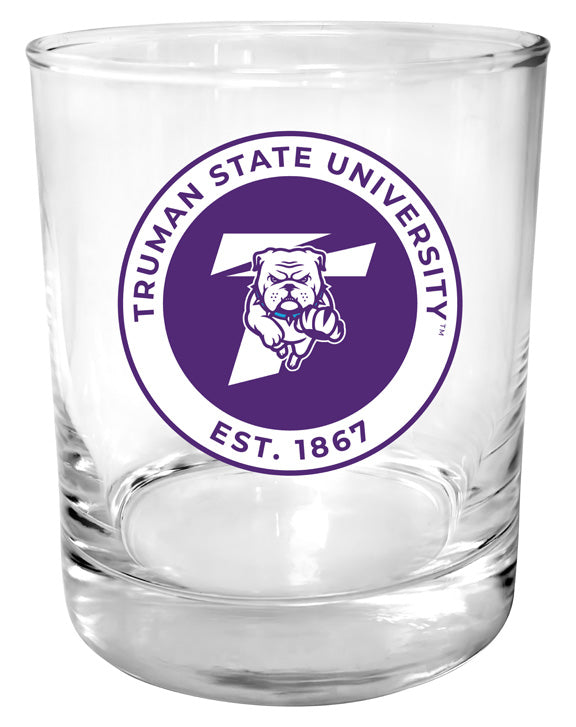 Truman State University 11 oz Round College Whiskey Glass – Officially Licensed with Full Color or Engraved Logo