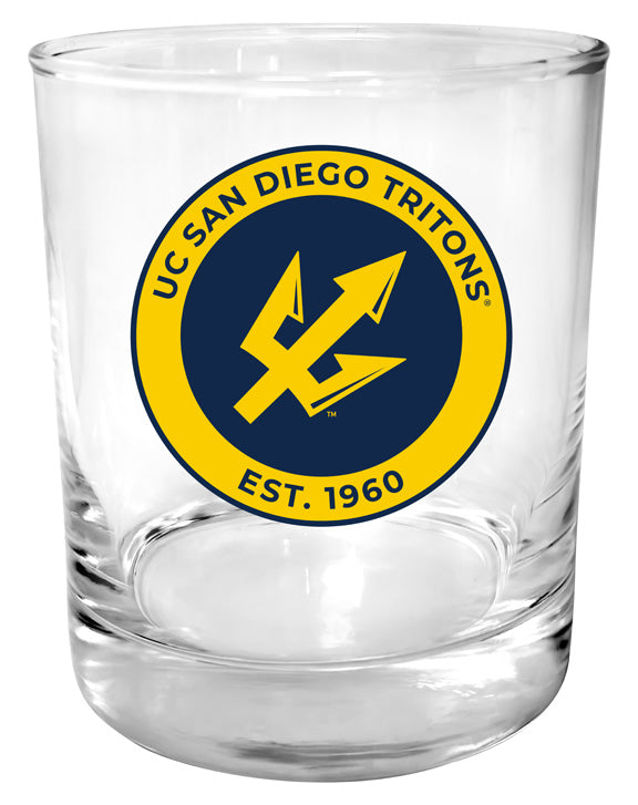 UC San Diego 11 oz Round College Whiskey Glass – Officially Licensed with Full Color or Engraved Logo