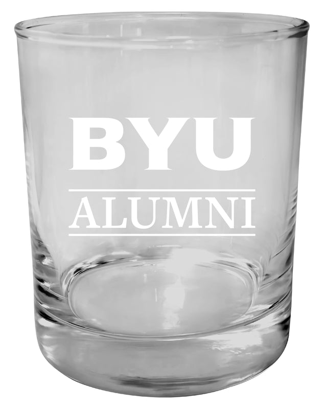 Brigham Young Cougars 11 oz Round Whiskey Glass – Officially Licensed Engraved Alumni Design