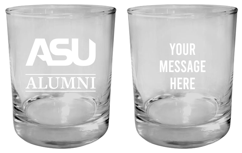 Alabama State University Customizable 11 oz Round College Whiskey Glass – Officially Licensed Engraved Design Alumni