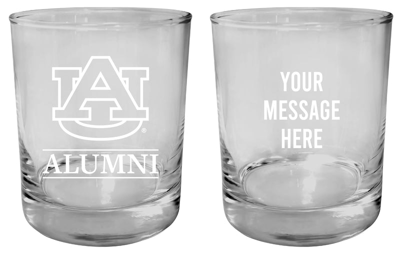Auburn Tigers Customizable 11 oz Round College Whiskey Glass – Officially Licensed Engraved Design Alumni