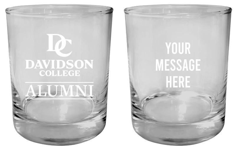 Davidson College Customizable 11 oz Round College Whiskey Glass – Officially Licensed Engraved Design Alumni