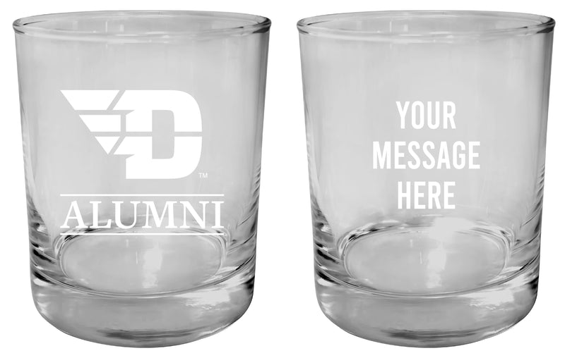 Dayton Flyers Customizable 11 oz Round College Whiskey Glass – Officially Licensed Engraved Design Alumni