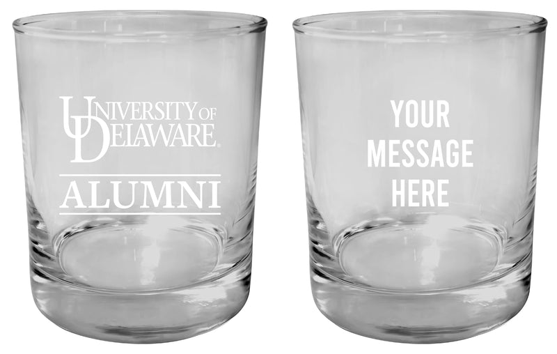 Delaware Blue Hens Customizable 11 oz Round College Whiskey Glass – Officially Licensed Engraved Design Alumni