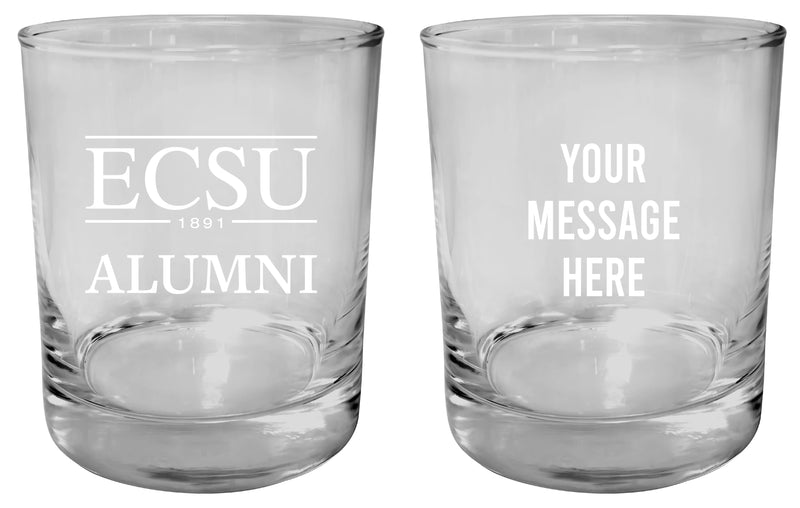 Elizabeth City State University Customizable 11 oz Round College Whiskey Glass – Officially Licensed Engraved Design Alumni