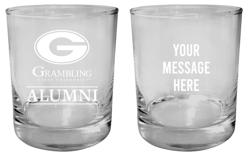 Grambling State Tigers Customizable 11 oz Round College Whiskey Glass – Officially Licensed Engraved Design Alumni