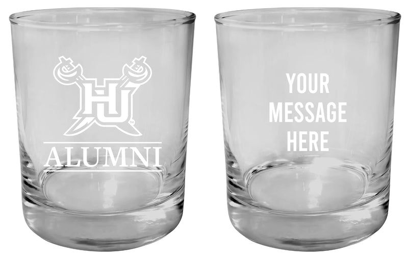 Hampton University Customizable 11 oz Round College Whiskey Glass – Officially Licensed Engraved Design Alumni