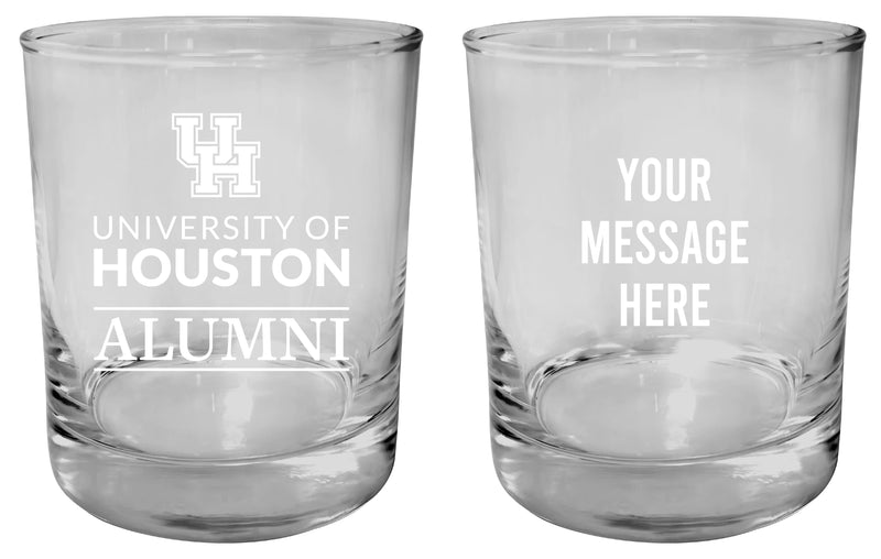 University of Houston Customizable 11 oz Round College Whiskey Glass – Officially Licensed Engraved Design Alumni