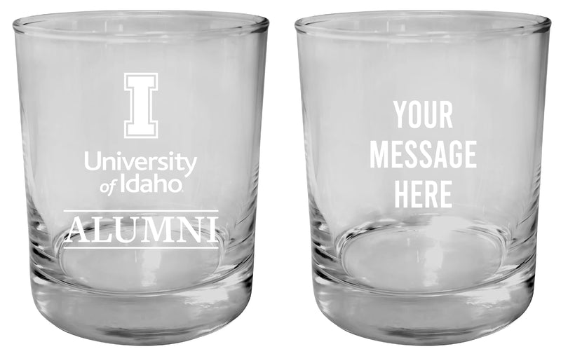 Idaho Vandals Customizable 11 oz Round College Whiskey Glass – Officially Licensed Engraved Design Alumni