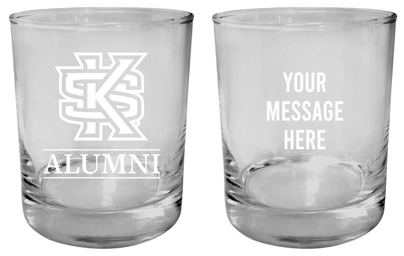 Kennesaw State University Customizable 11 oz Round College Whiskey Glass – Officially Licensed Engraved Design Alumni