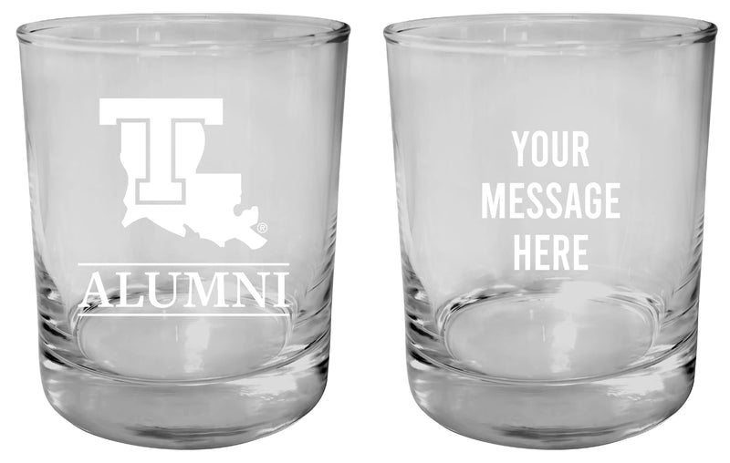 Louisiana Tech Bulldogs Customizable 11 oz Round College Whiskey Glass – Officially Licensed Engraved Design Alumni