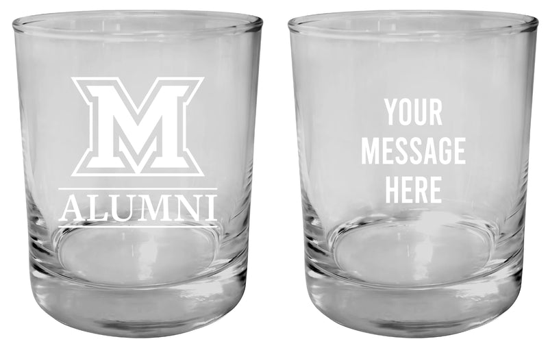 Miami University of Ohio Customizable 11 oz Round College Whiskey Glass – Officially Licensed Engraved Design Alumni