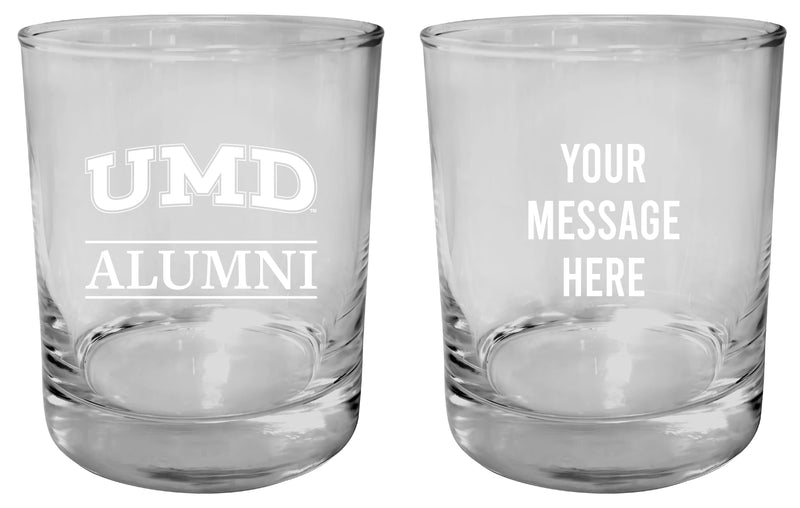 Minnesota Duluth Bulldogs Customizable 11 oz Round College Whiskey Glass – Officially Licensed Engraved Design Alumni