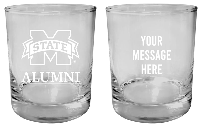 Mississippi State Bulldogs Customizable 11 oz Round College Whiskey Glass – Officially Licensed Engraved Design Alumni