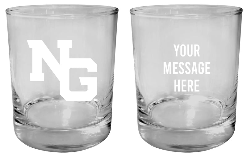 North Georgia Nighhawks Customizable 11 oz Round College Whiskey Glass – Officially Licensed Engraved Design Logo