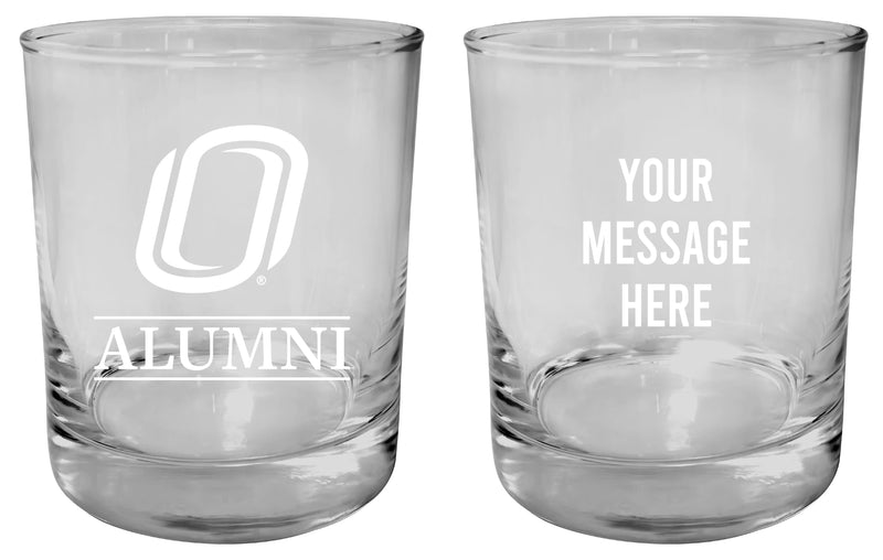 Nebraska at Omaha Customizable 11 oz Round College Whiskey Glass – Officially Licensed Engraved Design Alumni