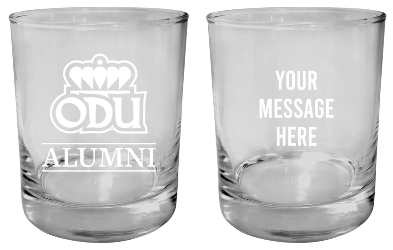Old Dominion Monarchs Customizable 11 oz Round College Whiskey Glass – Officially Licensed Engraved Design Alumni