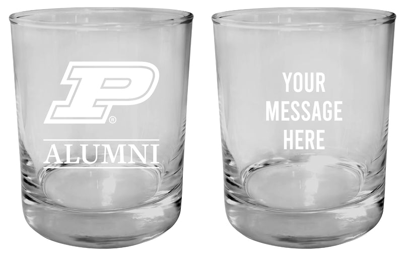 Purdue Boilermakers Customizable 11 oz Round College Whiskey Glass – Officially Licensed Engraved Design Alumni