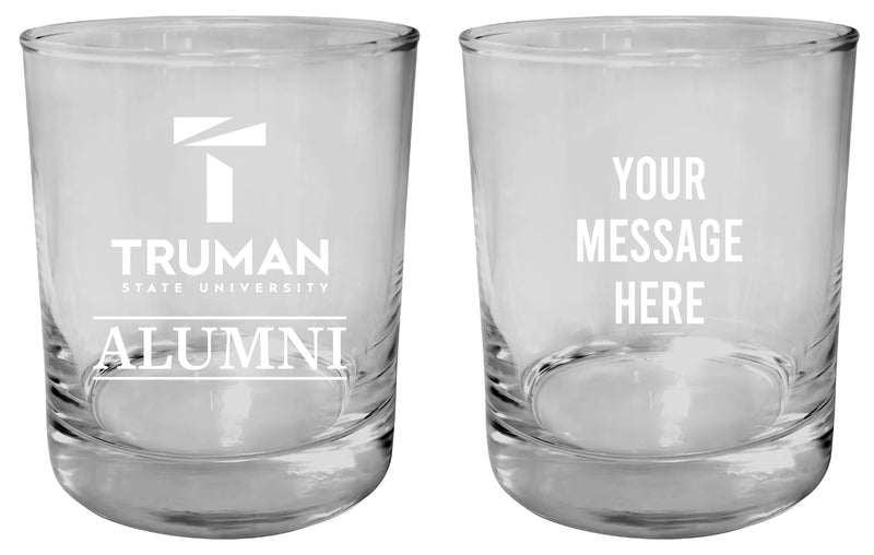Truman State University Customizable 11 oz Round College Whiskey Glass – Officially Licensed Engraved Design Alumni