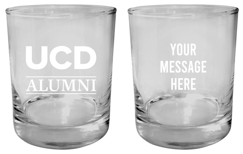 UC Davis Aggies Customizable 11 oz Round College Whiskey Glass – Officially Licensed Engraved Design Alumni