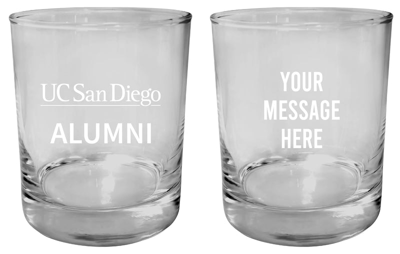 UC San Diego Customizable 11 oz Round College Whiskey Glass – Officially Licensed Engraved Design Alumni