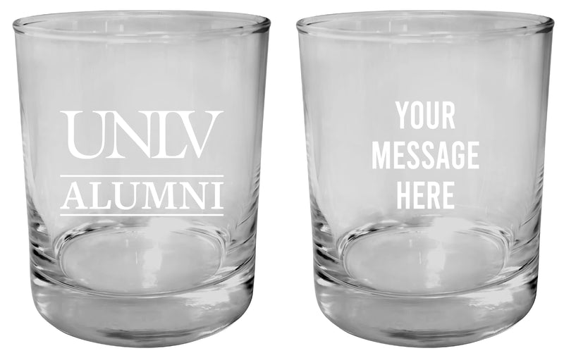 UNLV Rebels Customizable 11 oz Round College Whiskey Glass – Officially Licensed Engraved Design Alumni