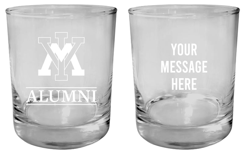 VMI Keydets Customizable 11 oz Round College Whiskey Glass – Officially Licensed Engraved Design Alumni
