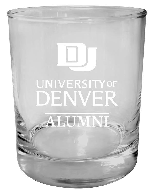 University of Denver Pioneers 11 oz Round Whiskey Glass – Officially Licensed Engraved Alumni Design