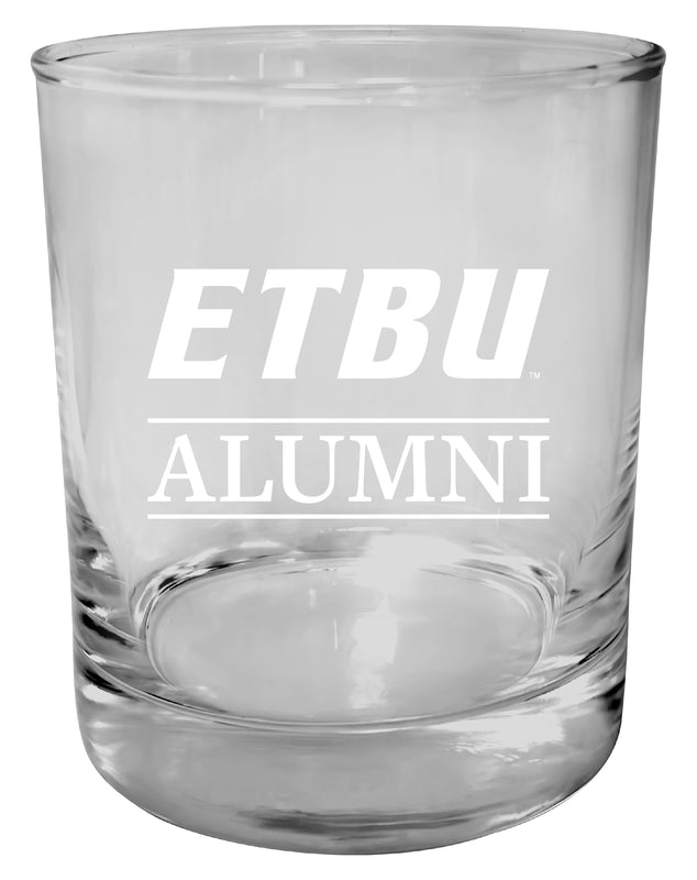 East Texas Baptist University 11 oz Round Whiskey Glass – Officially Licensed Engraved Alumni Design