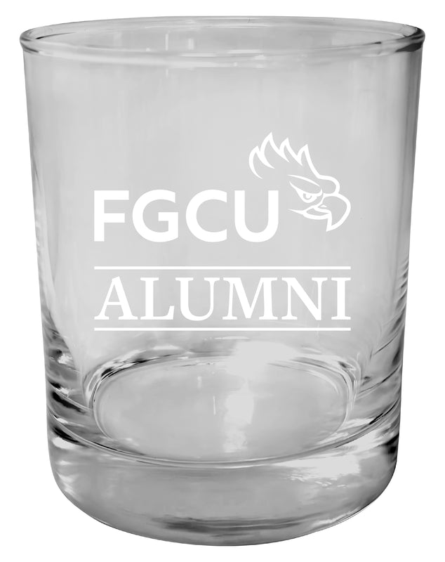 Florida Gulf Coast Eagles 11 oz Round Whiskey Glass – Officially Licensed Engraved Alumni Design