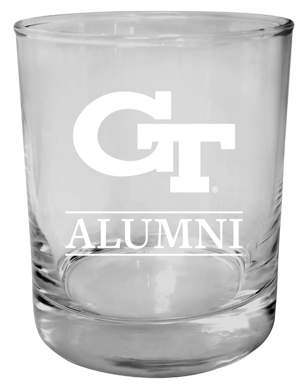 Georgia Tech Yellow Jackets 11 oz Round Whiskey Glass – Officially Licensed Engraved Alumni Design