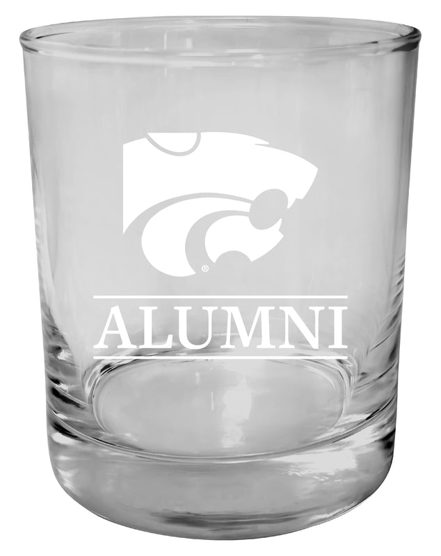 Kansas State Wildcats 11 oz Round Whiskey Glass – Officially Licensed Engraved Alumni Design